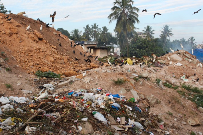 While villagers protest trash-dumping in Vilappilsala, waste piles up uncollected in the nearby city of Trivandrum.